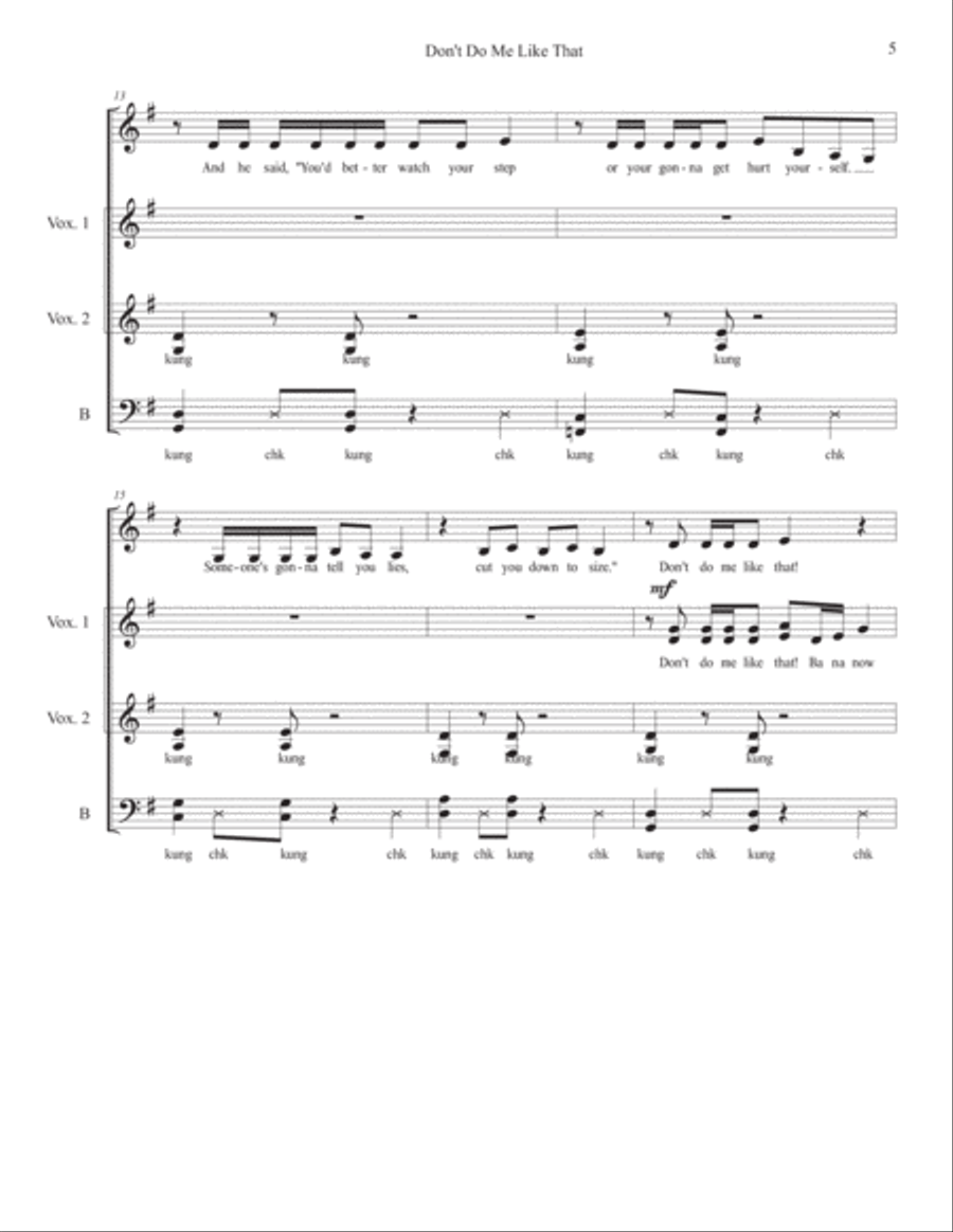 Don't Do Me Like That 4-Part scores gallery preview page 5
