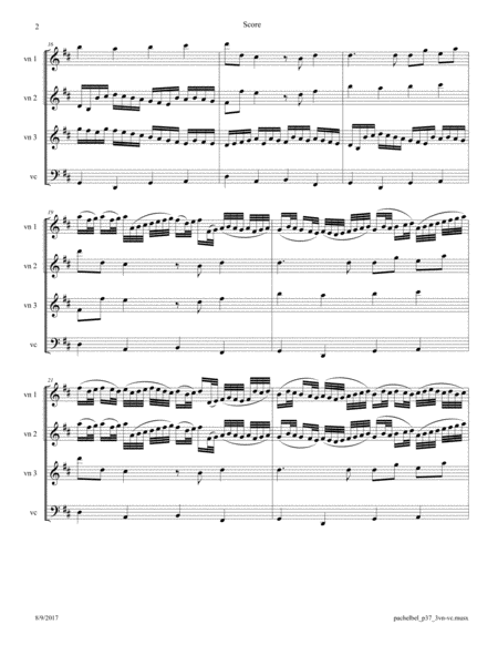Pachelbel: Canon in D Major transcribed for 3 Violins and Cello image number null
