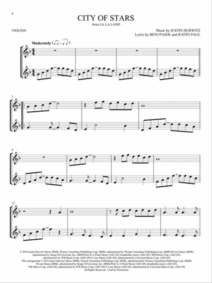 Movie Songs for Two Violins String Duet scores gallery preview page 4