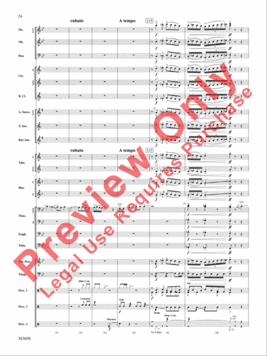 Man of La Mancha Concert Band scores gallery preview page 25
