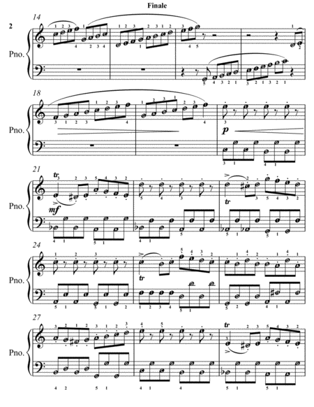 Finale Carnival of the Animals Easy Piano Sheet Music