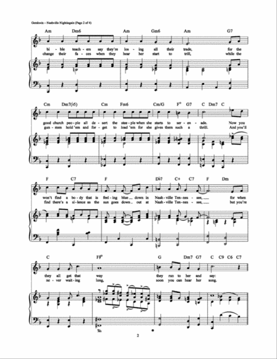 Nashville Nightingale Piano, Vocal, Guitar scores gallery preview page 2