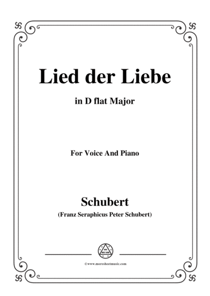 Schubert-Lied der Liebe,in D flat Major,for Voice and Piano image number null