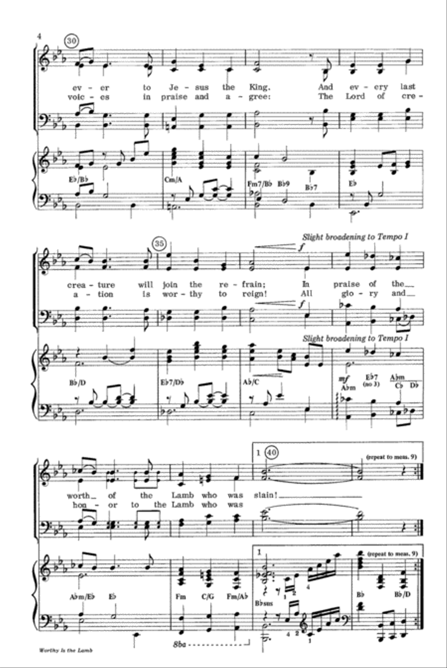 Worthy Is the Lamb Worthy Is the Lamb 4-Part scores gallery preview page 4