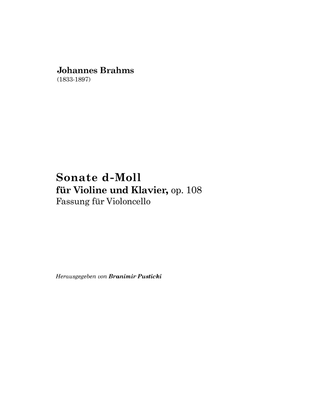 Book cover for Sonata in d minor, op. 108