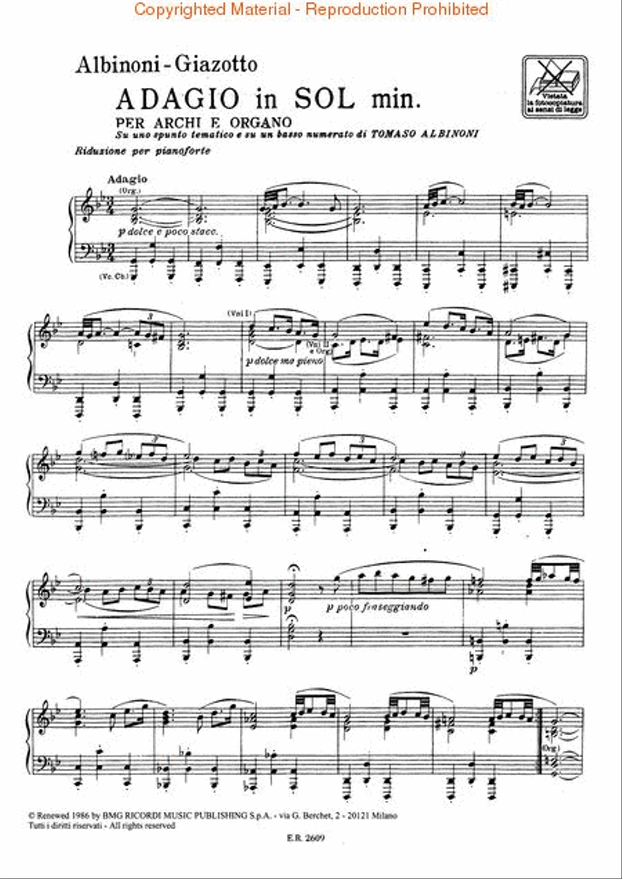 Adagio in G Minor Piano Solo scores gallery preview page 2