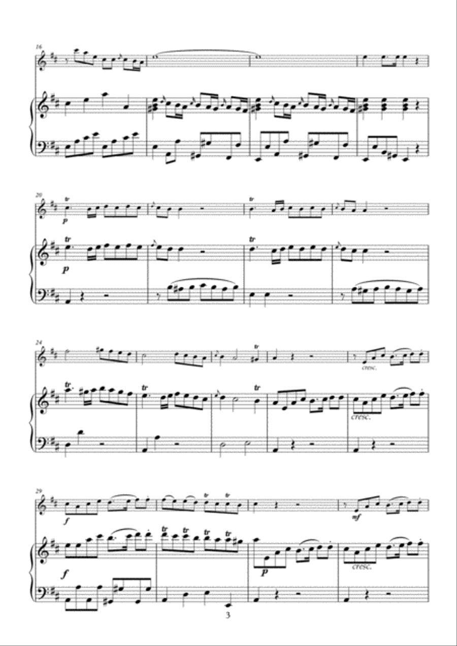 J. C. Bach Six Sonatas for flute and piano No. 1 - 3 Flute Solo scores gallery preview page 4