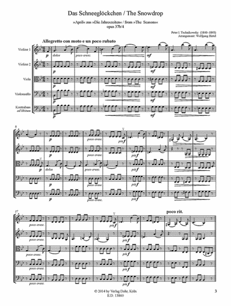 Das Schneeglöckchen op. 37b Nr. 4 (für Streichquartett) ("April" aus "Die Jahreszeiten")