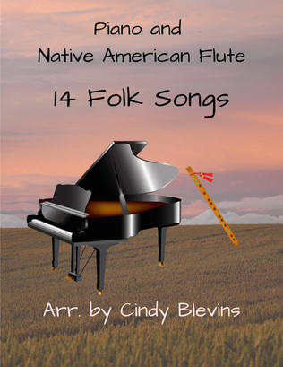 Book cover for Piano and Native American Flute, 14 Folk Songs