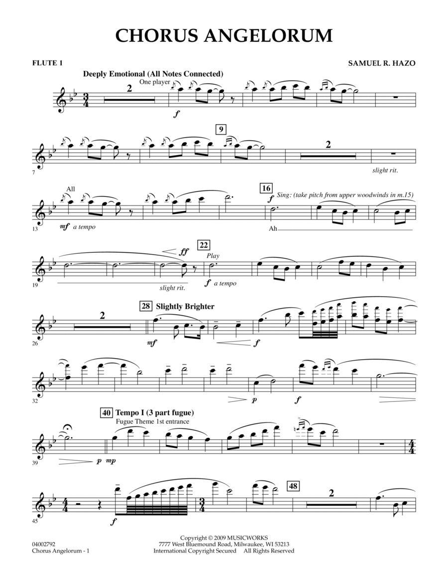Chorus Angelorum - Flute 1 Choir scores gallery preview page 1