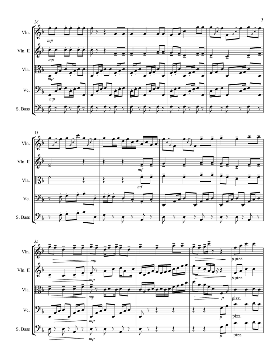 Come All Christians, Be Committed – String Quintet String Quartet scores gallery preview page 4