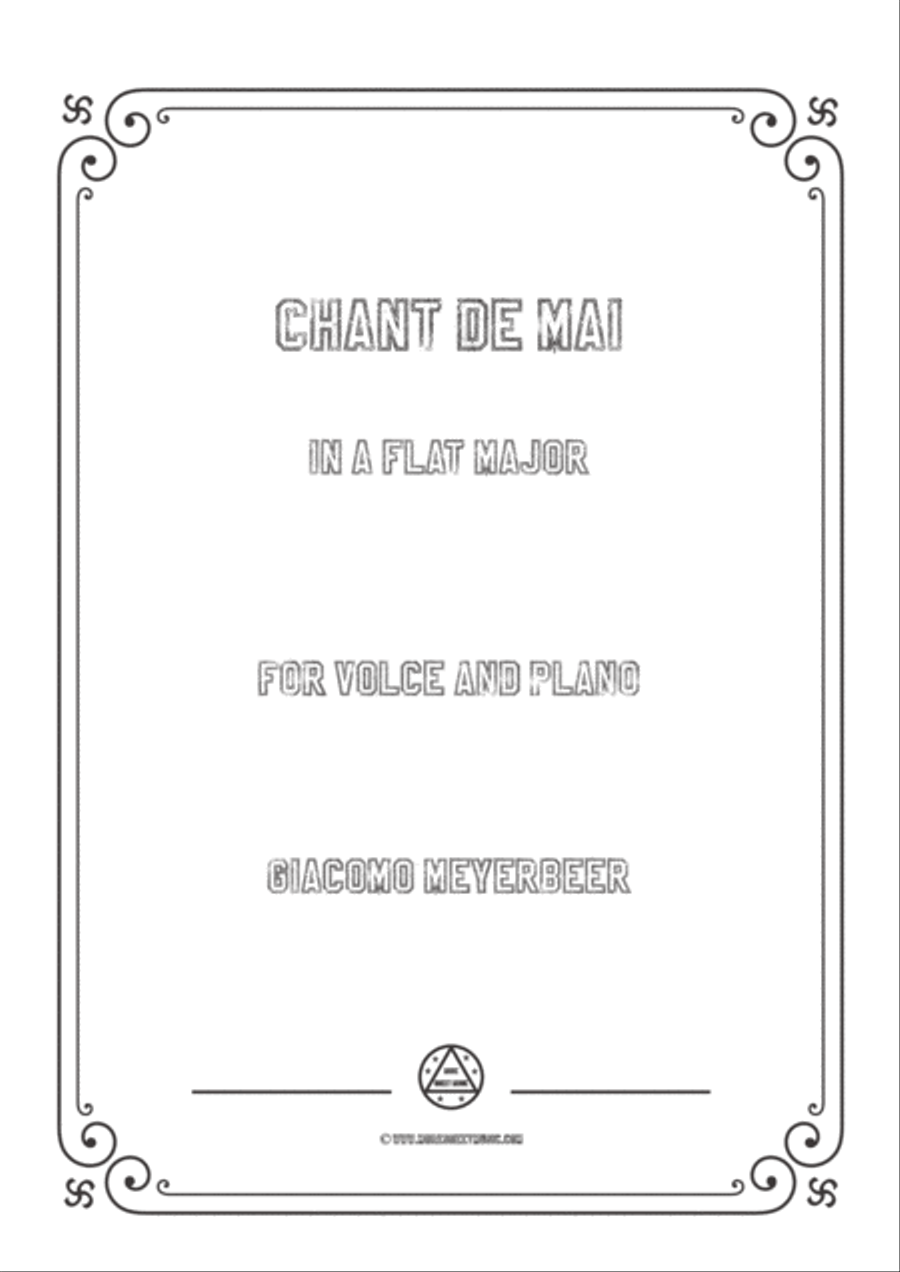 Meyerbeer-Chant de mai in A flat Major,for Voice and Piano Voice Solo scores gallery preview page 1