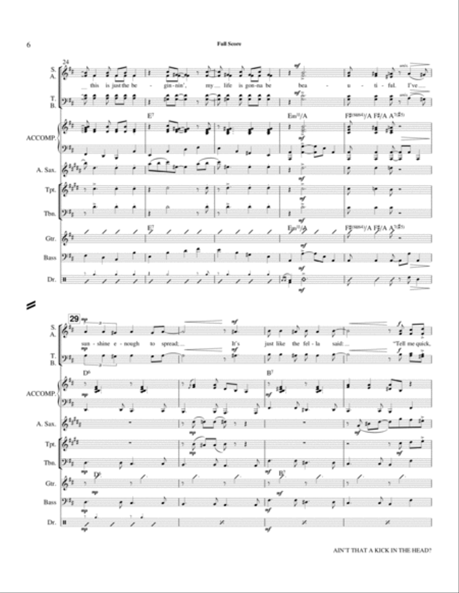 Ain't That A Kick In The Head? - Full Score Choir scores gallery preview page 4