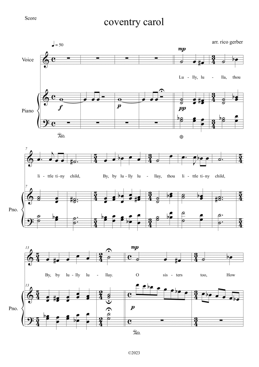 Coventry Carol Coventry Carol Voice scores gallery preview page 1