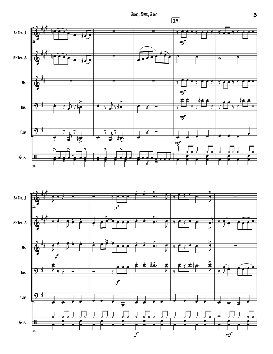 Sing, Sing, Sing Brass Quintet scores gallery preview page 4