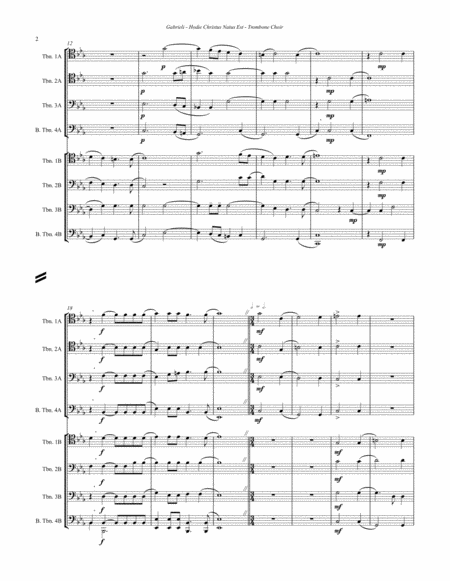 Hodie Christus Est for 8-part Trombone Choir