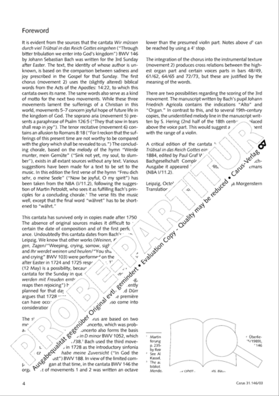 Through bitter tribulation we enter into God's kingdom (Wir mussen durch viel Trubsal in das Reich Gottes eingehen) 4-Part scores gallery preview page 5