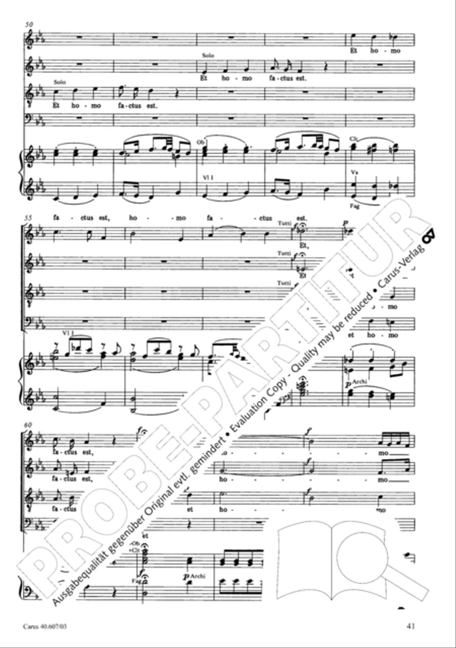 Mass in time of war (Missa in tempore belli) 4-Part scores gallery preview page 48