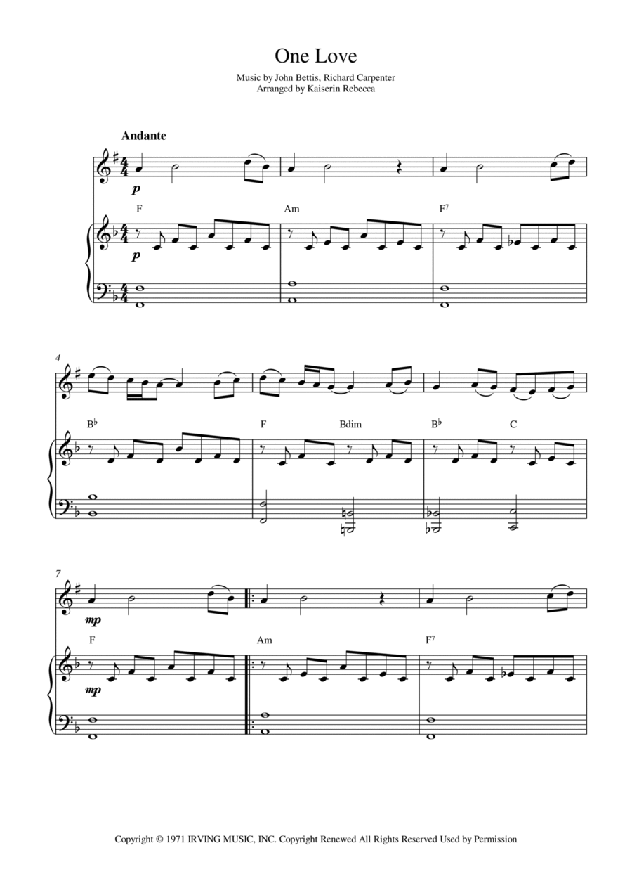 One Love Tenor Saxophone scores gallery preview page 1