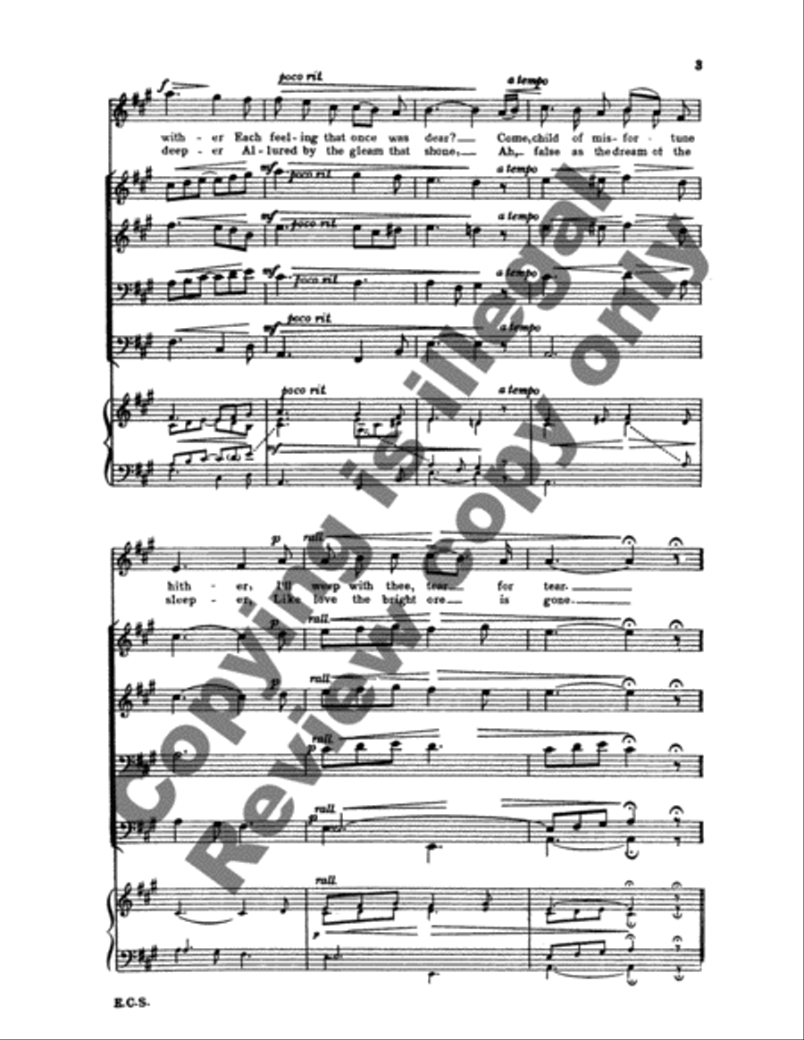 Has Sorrow Thy Young Days Shaded TTBB scores gallery preview page 4
