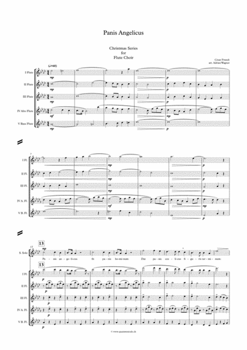 "Panis Angelicus" Flute Choir (Optional With Choir) arr. Adrian Wagner image number null