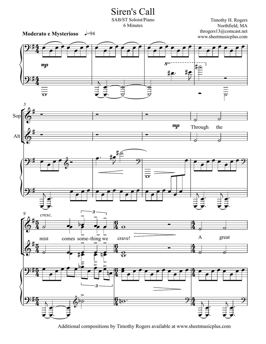 Siren's Call Choir scores gallery preview page 1