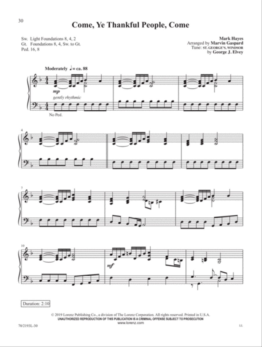 Mark Hayes: Miniatures for Organ Organ Solo scores gallery preview page 16