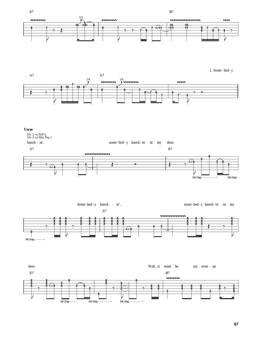 Somebody's Knockin' Electric Guitar scores gallery preview page 3