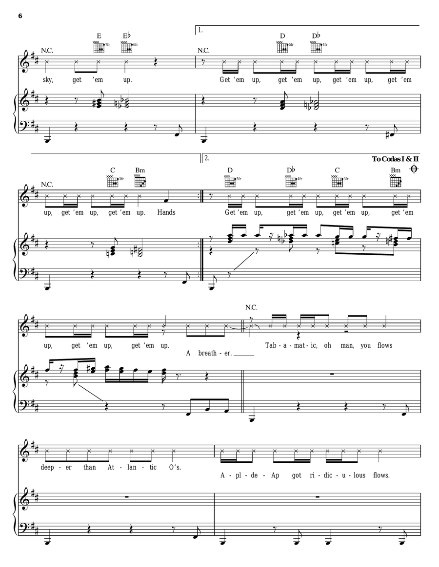 Hands Up Piano, Vocal, Guitar scores gallery preview page 6