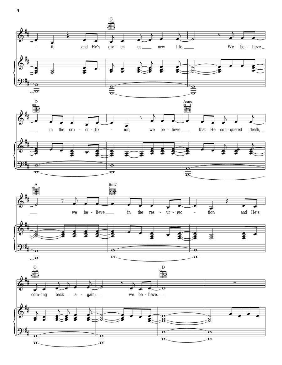 We Believe We Believe Piano, Vocal, Guitar scores gallery preview page 4