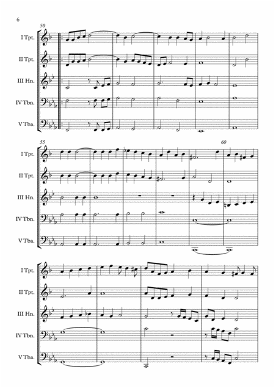 Canzona per sonar No 1 Ch.186 (Giovanni Gabrieli) Brass Quintet arr. Adrian Wagner Brass Quintet scores gallery preview page 6