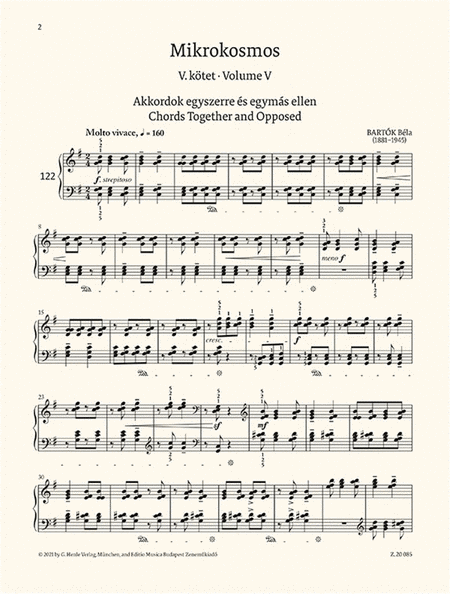 Mikrokosmos for piano Volume 5-6, BB 105
