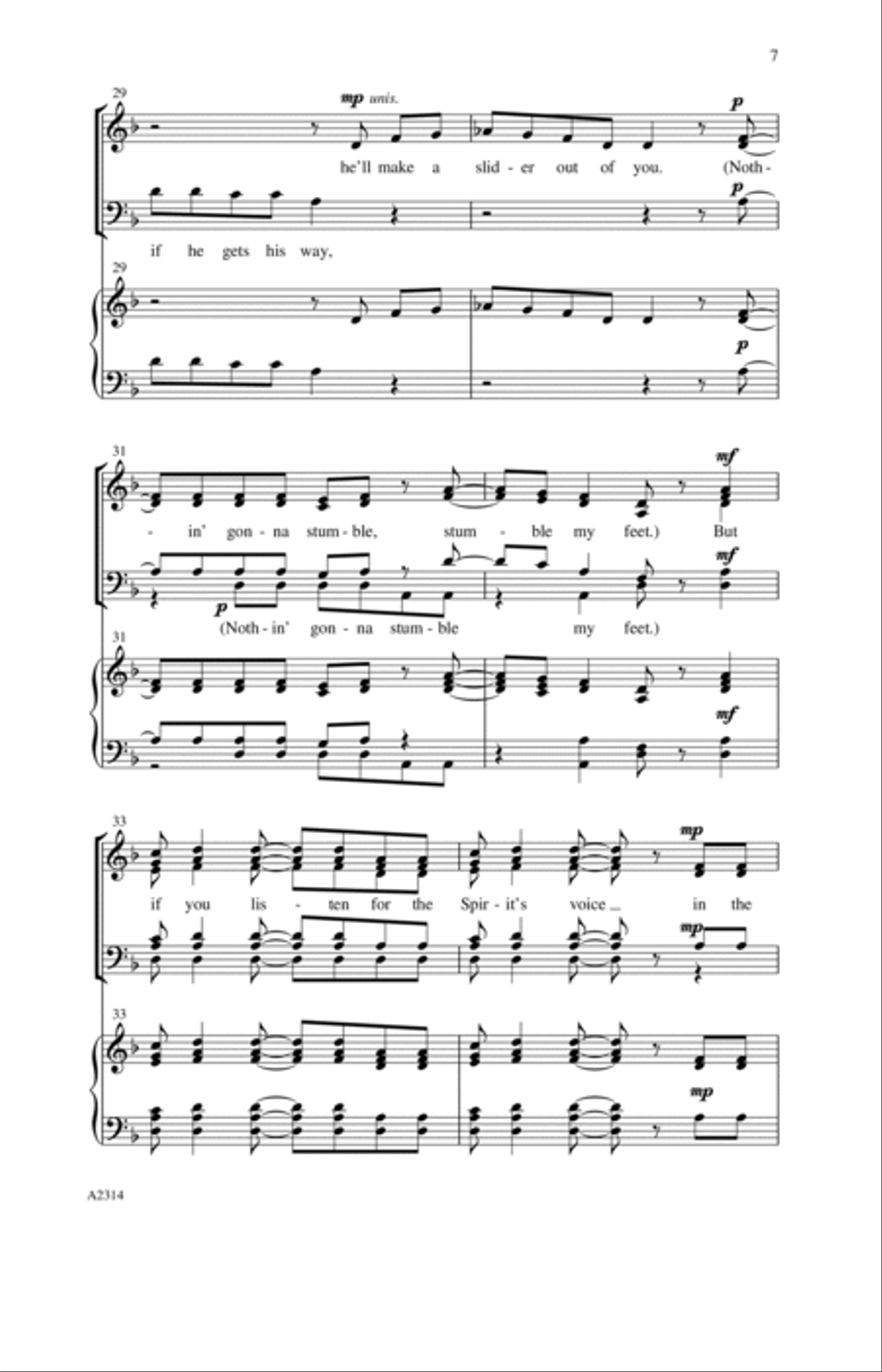 Nothin' Gonna Stumble My Feet 4-Part scores gallery preview page 5