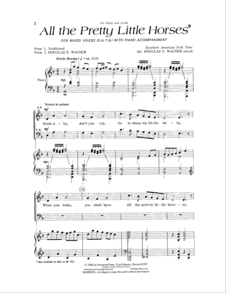 All the Pretty Little Horses 4-Part scores gallery preview page 2