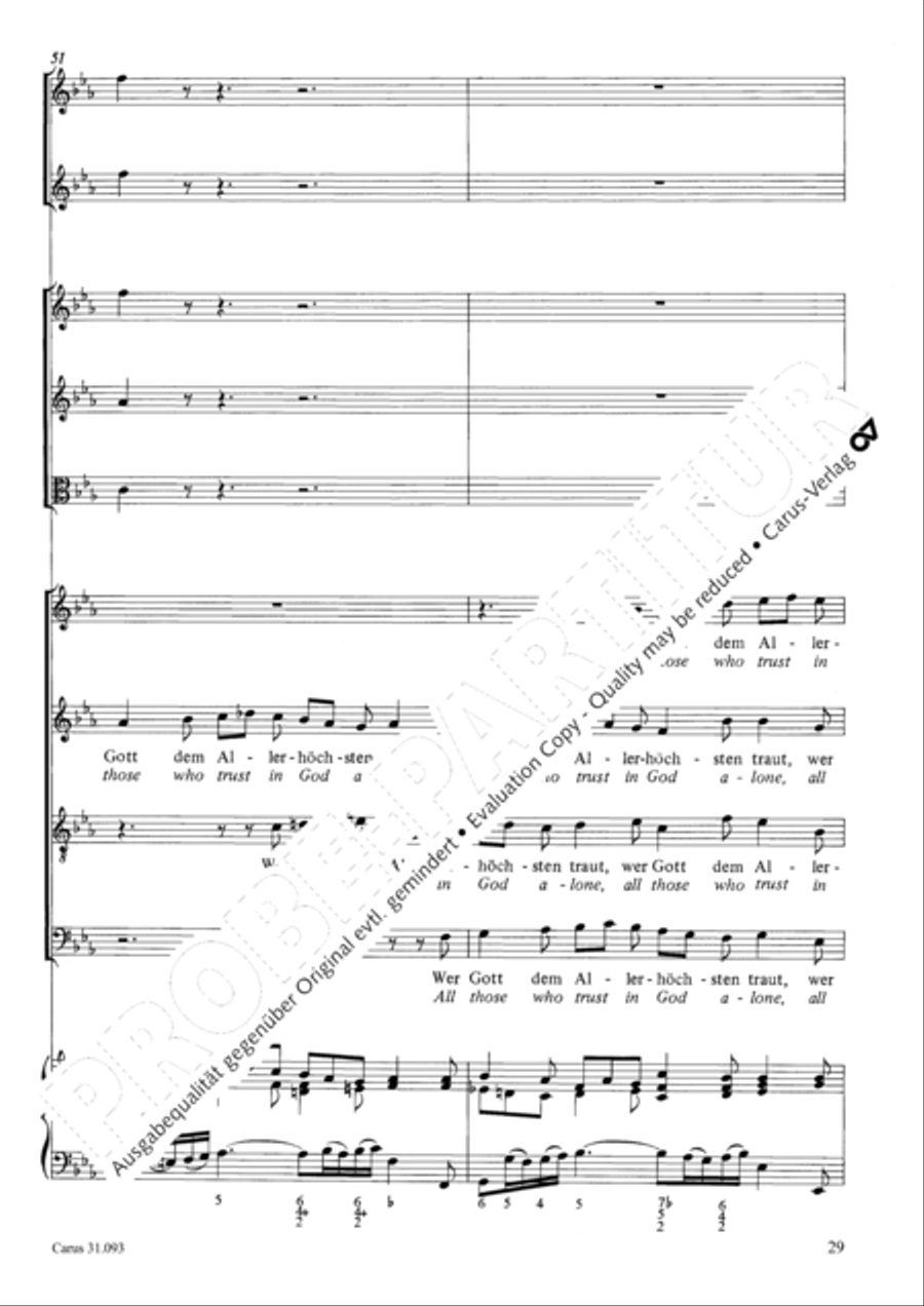 All those who seek God's sov'reign guidance (Wer nur den lieben Gott lasst walten) 4-Part scores gallery preview page 30