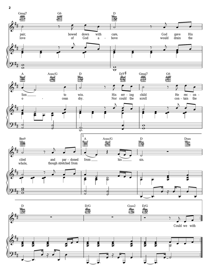 The Love Of God The Love Of God Piano, Vocal, Guitar scores gallery preview page 2