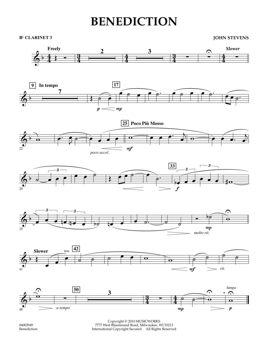 Benediction - Bb Clarinet 3