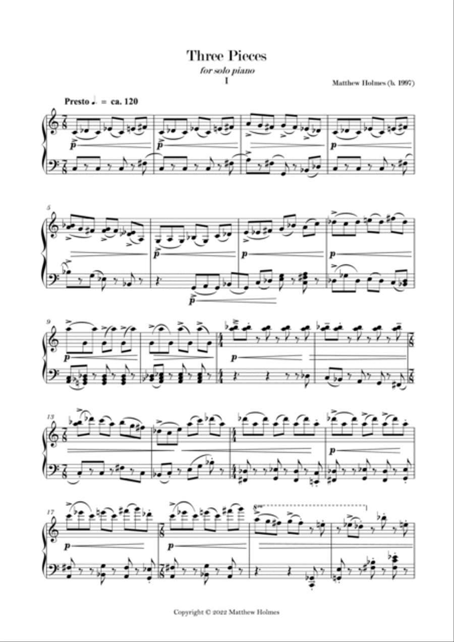 Three Pieces for Piano Three Pieces for Piano Piano Solo scores gallery preview page 3