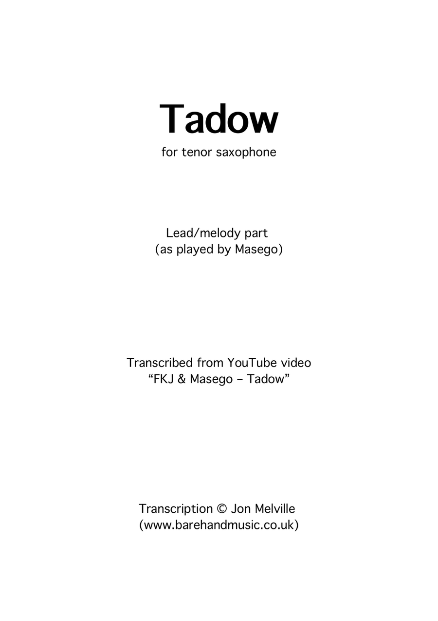 Tadow sax sheet music top