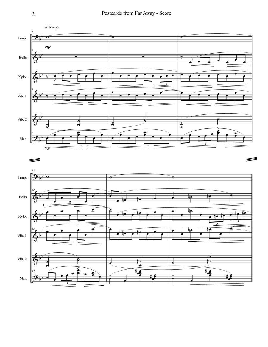 Postcards From Far Away Percussion Ensemble scores gallery preview page 2