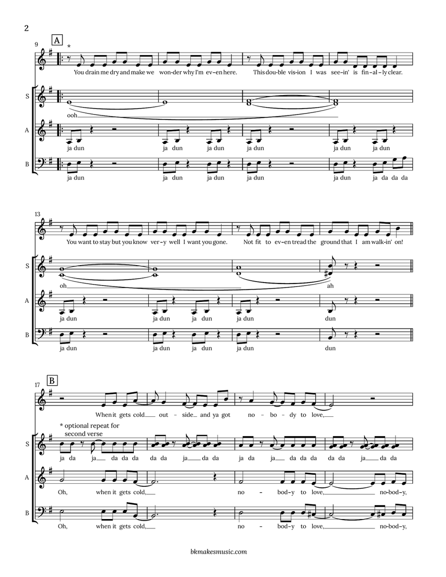 Harder To Breathe 3-Part scores gallery preview page 3