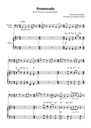 Promenade (from "Pictures at an Exhibition") - for solo double bass and piano accompaniment