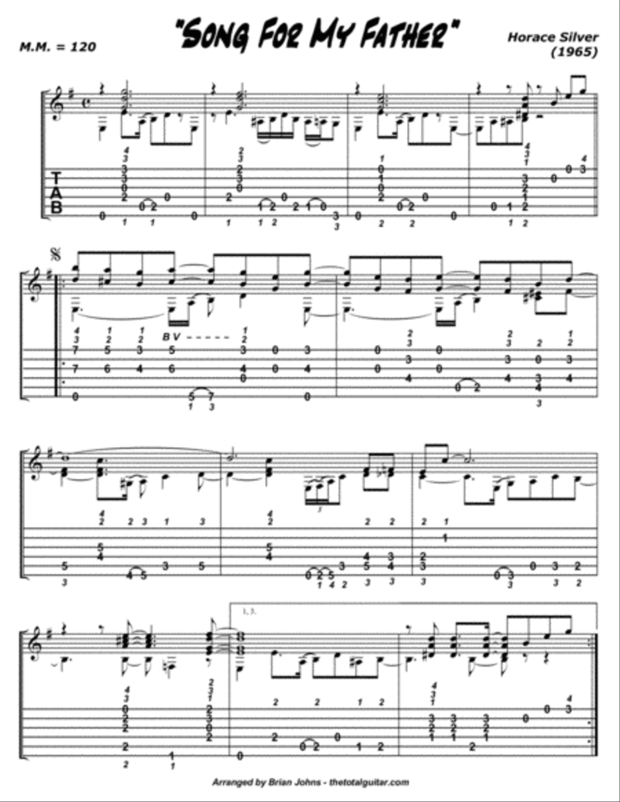 Song For My Father Electric Guitar scores gallery preview page 2