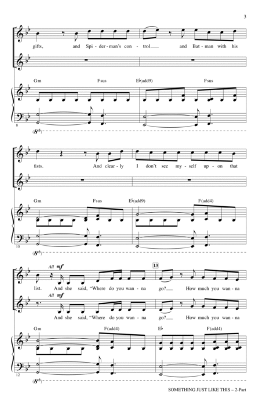 Something Just Like This (arr. Mark Brymer) 2-Part scores gallery preview page 2