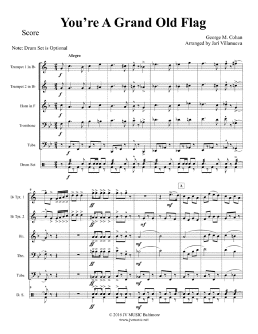 You're A Grand Old Flag You're A Grand Old Flag Brass Ensemble scores gallery preview page 2
