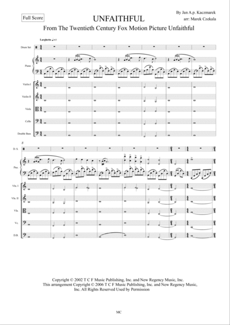 Unfaithful Full Orchestra scores gallery preview page 2