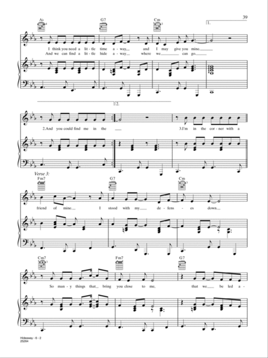 Hideaway Piano, Vocal, Guitar scores gallery preview page 2