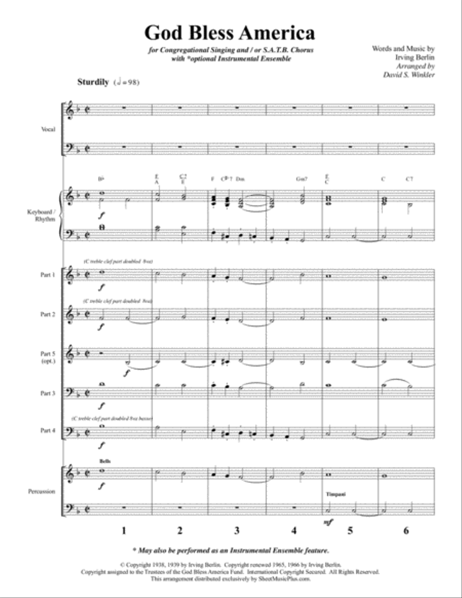 God Bless America A Cappella scores gallery preview page 2