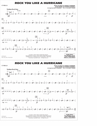 Rock You Like A Hurricane (arr. Conaway/Finger) - Cymbals