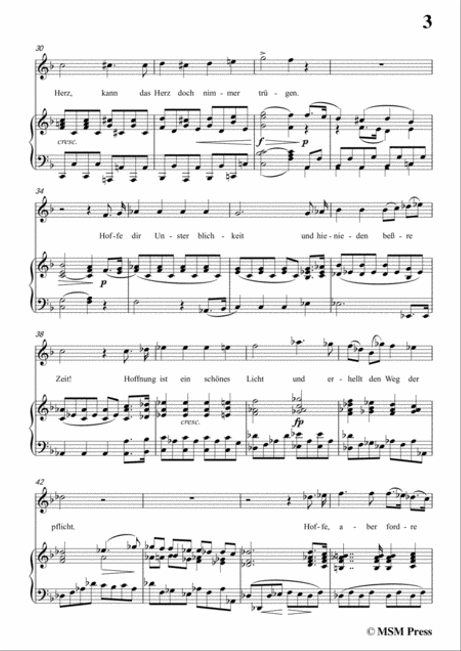 Schubert-Glaube,Hoffnung und Liebe,Op.97,in F Major,for Voice&Piano Voice scores gallery preview page 5